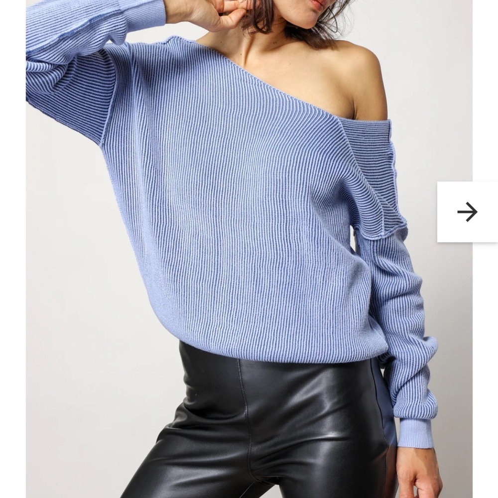 Line & dot FAVORITE OFF SHOULDER RIBBED SWEATER size XS